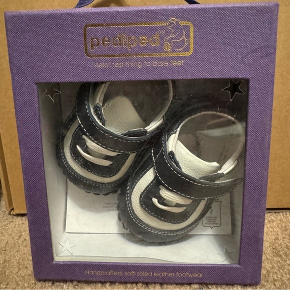 Pediped Josh Navy White Sneaker Size 0-6m - Picture 6 of 8